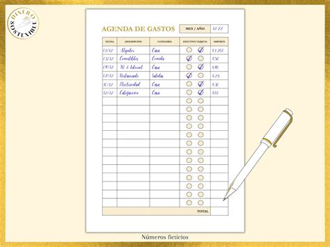 Agenda De Gastos Imprimible Control De Gastos Descarga Instantanea