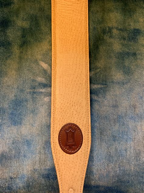 Guitar Strap Levys Leather Cream Kajs Guitar Store