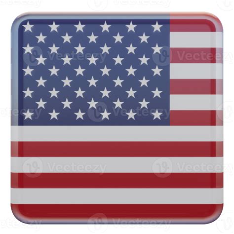 United States 3d Textured Glossy Square Flag 10868550 Png