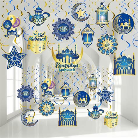 Amazon 30 Pieces Ramadan Mubarak Decorations Eid Mubarak Hanging