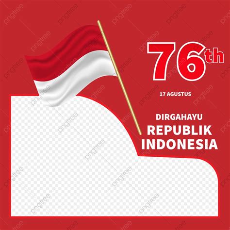 Dirgahayu Twibbon Indonesia Elegante Y Premium Vector Png PNG