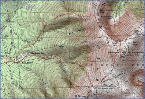 Mt Washington Hiking Trail Map - ToursMaps.com