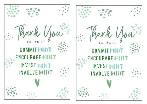 Printable Thank You Tags Volunteer Mint Labels Printabl Gift Thank