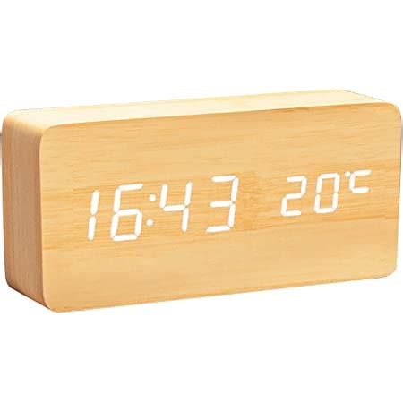 Lancoon Horloge Num Rique En Bois R Veil Led Multifonctions Avec