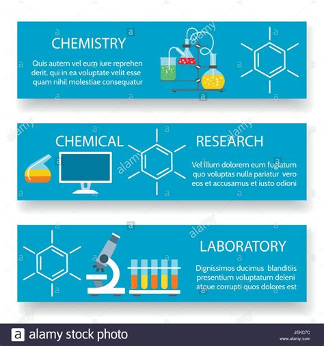 Chemistry Lab Banners. Vector Science Experiment Backgrounds In Science ...