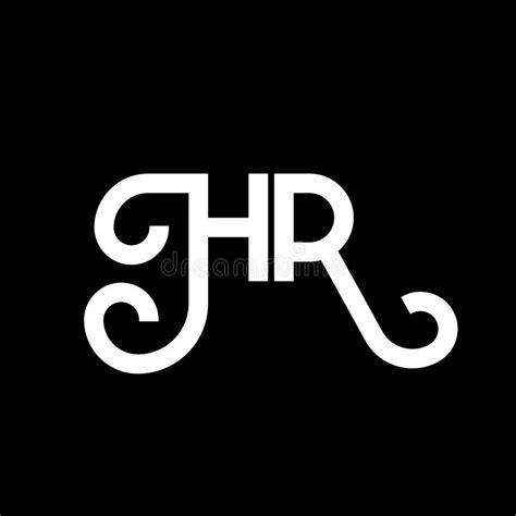 Hr Letter Logo Design On Black Background Hr Creative Initials Letter