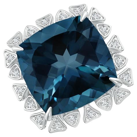 Customizable Angara Gia Certified Natural Cushion London Blue Topaz