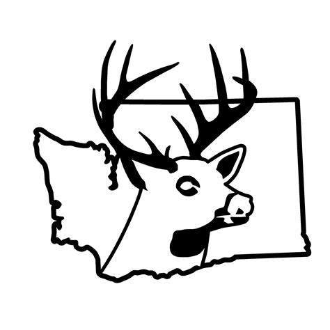 Washington Deer Hunting Car Truck Window Decal - WaterfowlDecals.com