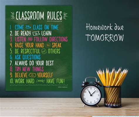 Buy Classroom Rules Poster Laminated 17 X 22 Inches Classroom