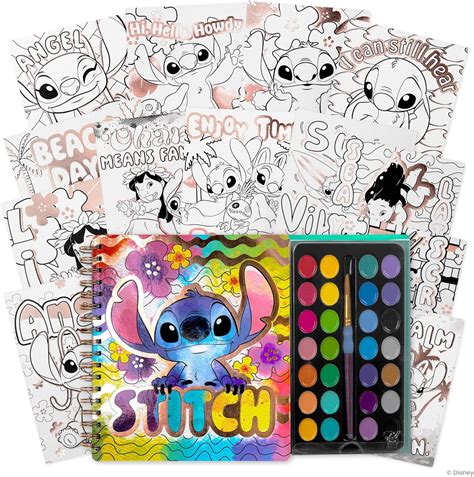 Amazon Fashion Angels Disney Stitch Juego De P Ster De Acuarela