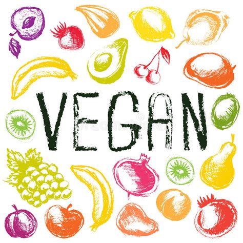 Cartel Del Vegano De Verduras Y De Veggies Del Vector Ilustración del