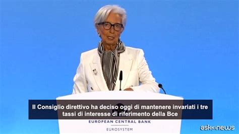 Bce Conferma Tassi Di Interesse Inflazione Tendenza Al Ribasso