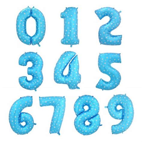Фольгированные цифры в горошек (синие) - заказать в интернет-магазине ...