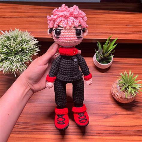 Anime Crochet Itadori Yuji Amigurumi Pattern Jujutsu Kaisen Crochet