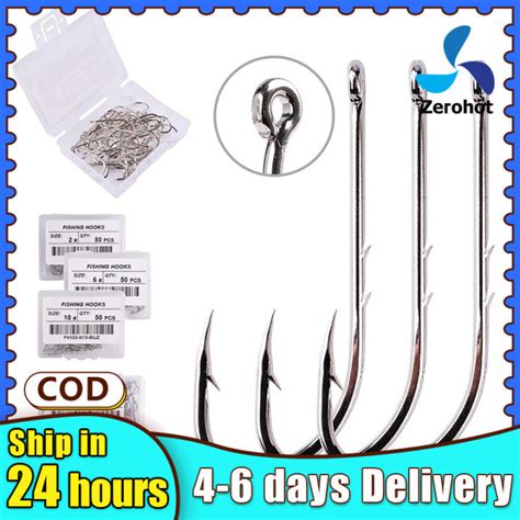 2022 Oct New100pcs Long Shank Fishing Hook With Barbed High Carbon