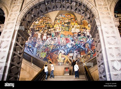 Diego Rivera's monumental stairway mural, National Palace, Palacio Nacional, Mexico City, Mexico ...