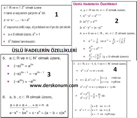 ÜslÜ İfadelerİn TÜm Özellİklerİ Ygs Lys 11 12 Sinif