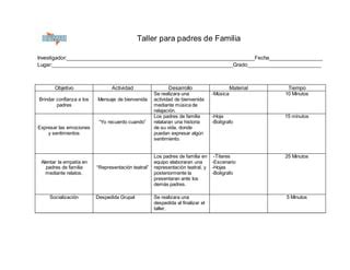 Taller Para Padres De Familia PPT