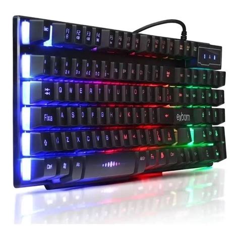 Kit Teclado E Mouse Gamer LED RGB Semi Mecanico BM T10 B MAX