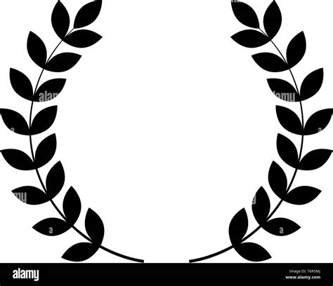 Branch Of Winner Laurel Wreaths Symbol Of Victory Icon Black Color