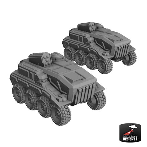 Solar Shift Leatherback A1 Wheeled Apc Multi Weapon 2 Pack Death Ray Designs Tabletop