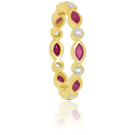 Bague Delia Rubis Diamants Or Jaune Aurora Ocarat