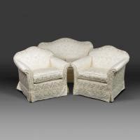 Cream Satin Living Room Suite Soubrier Rent Seats Living Room Suite