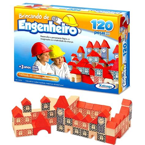 Brinquedo Pedag Gico Madeira Brincando De Engenheiro P S Xalingo