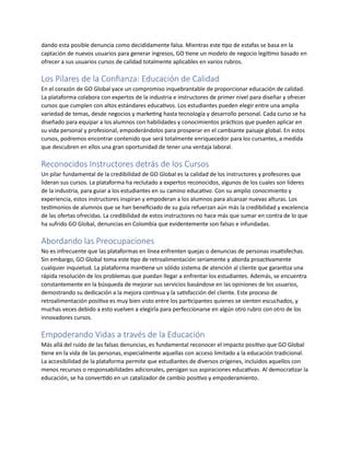 La Realidad Detr S De Go Global Y Las Denuncias En Colombia Docx