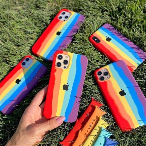 Iphone Silicone Case Rainbow