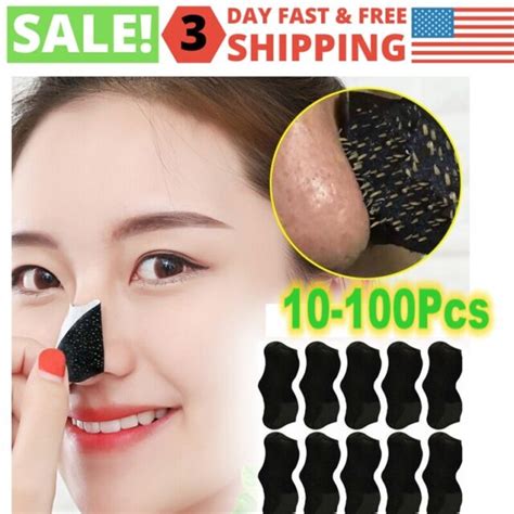 10 100x Blackhead Remover Peel Off Mask Sticker Black Nose Pore