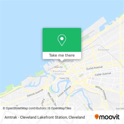 How to get to Amtrak - Cleveland Lakefront Station by bus or subway?