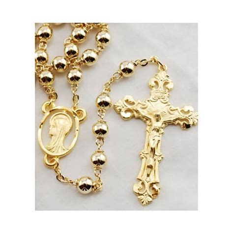 Gold Plated Metal Rosary 6mm The Catholic Company