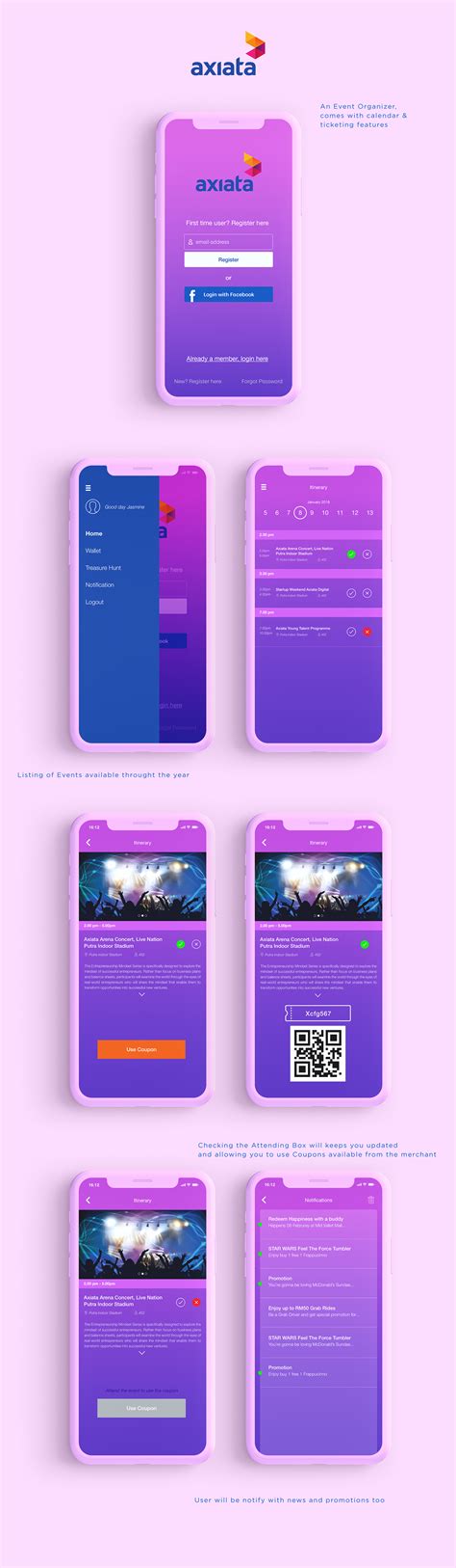 ticketing app on Behance