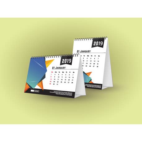 Jual Kalender Meja Desain Custom Penyangga Duplex Lembar