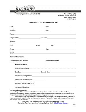 Fillable Online JUNIPER GIS CLASS REGISTATION FORM Fax Email Print