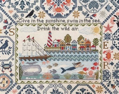 Lila S Studio SUMMER Quaker Cross Stitch Pattern Lila S Studio Cross