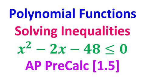 15f Solving Polynomial Inequalities Ap Precalculus Youtube