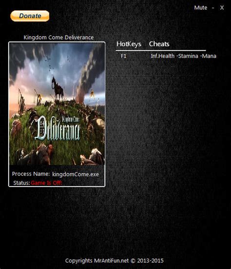 Kingdom Come: Deliverance Trainer +3 v8.1 MrAntiFun - download cheats ...