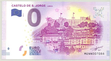 PORTUGAL 2018 1 CASTELO DE S JORGE LISBOA 0 EURO BILLET SOUVENIR