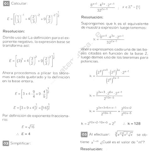 Leyes De Exponentes Problemas Resueltos Tipo Examen De Admision A La Universidad