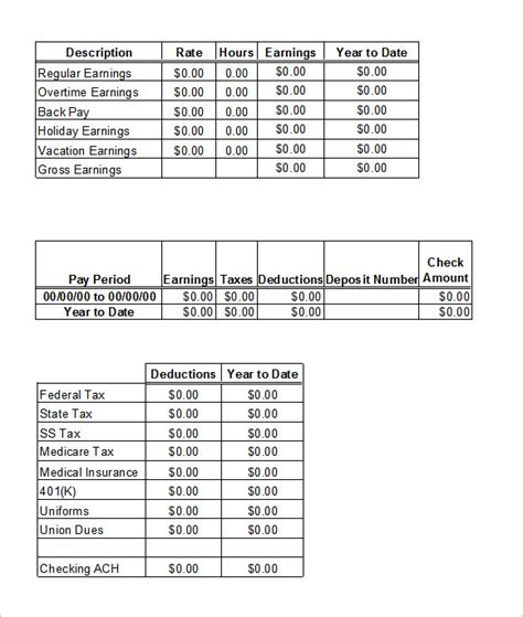 Payroll Check Template Excel | PDF Template