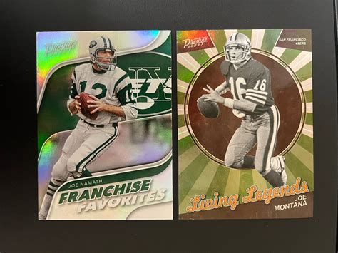 2023 Panini Prestige Football 2 Card HOF Lot Joe Montana Joe Namath