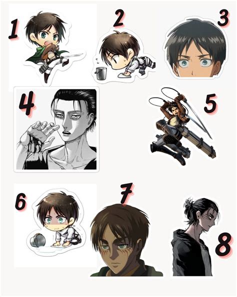 Eren Yeager Sticker Attack On Titan Anime Stickers Laptop Etsy