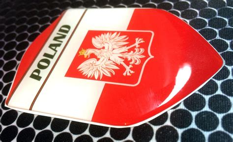 Poland Polska Proud Shield Flag Domed Decal Emblem Car Sticker D X