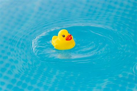 Premium Photo Yellow Toy Floating On Swimming Pool