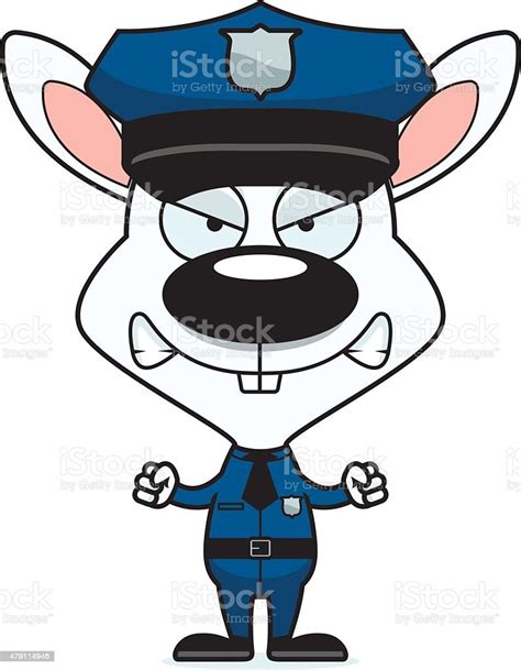 Cartoon Angry Police Officer Bunny Stock Illustration - Download Image ...