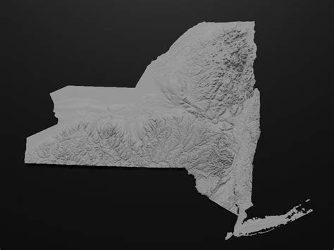 New York State Topographic Map 3D Model Stl For CNC Carving Etsy