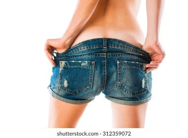 Sexy Woman Ass Jeans Shorts On Foto Stok Shutterstock