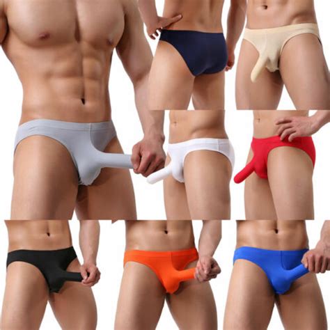 Mens Sexy Elephant Bulge Pouch Brief Underwear Big Penis For Sex Hot